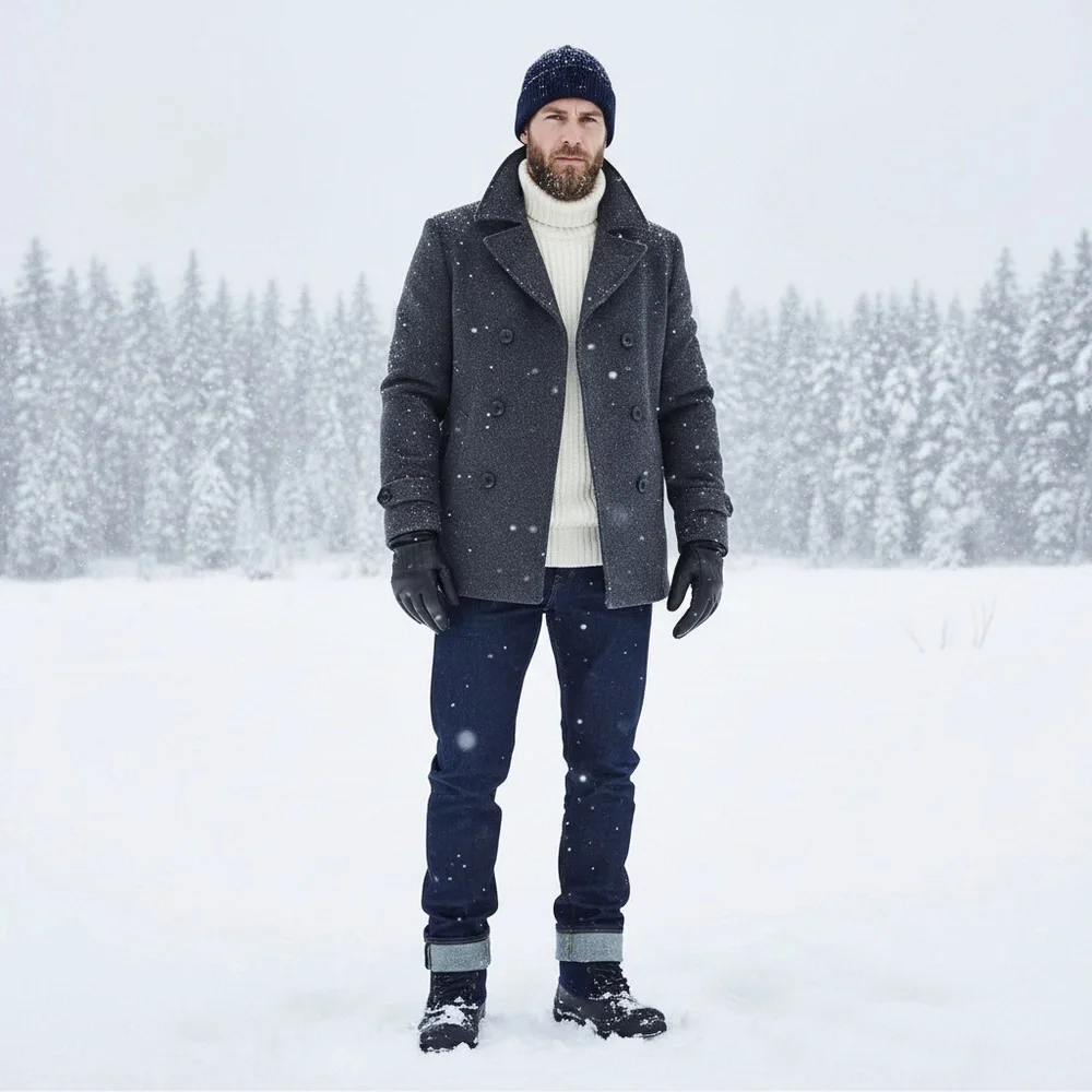 SPERRY Seacycled Ice Bay Boot Wool Blend Upper Navy